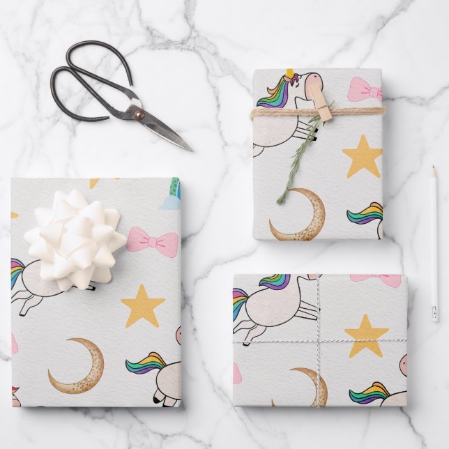 Unicorn Dreams Geschenkpapier (Vorderseite)