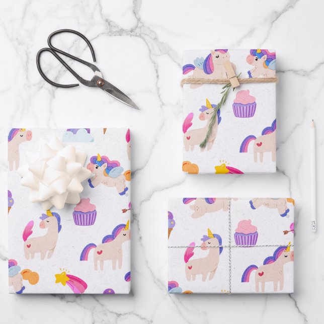 Unicorn Dreams Geschenkpapier Set (Vorderseite)