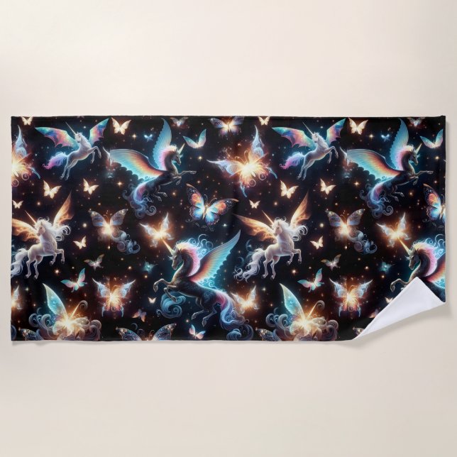 Unicorn Dreams Strandtuch (Vorderseite)