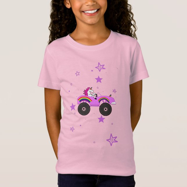 Unicorn Drin Monster Truck T-Shirt (Vorderseite)