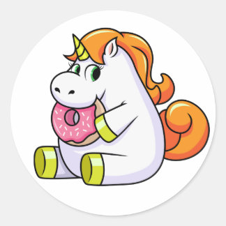 Unicorn Eating Donut Sticker