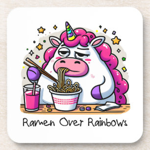 Unicorn Eating Ramen Getränkeuntersetzer