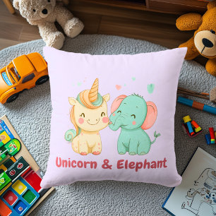 Unicorn & Elephant   Magische Freundlichkeit Dekor Kissen