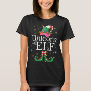 Unicorn Elf Girls Funny Matching Christmas E T-Shirt