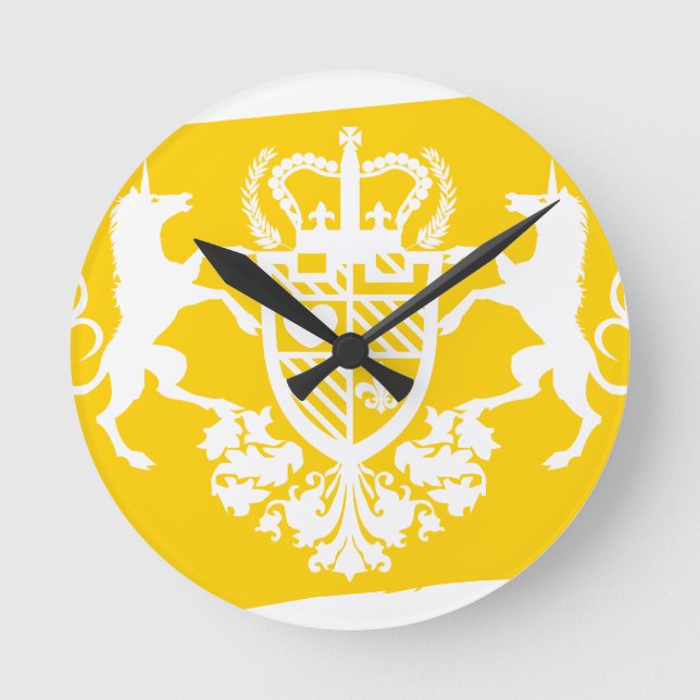 UNICORN_Emblem Runde Wanduhr (Vorderseite)