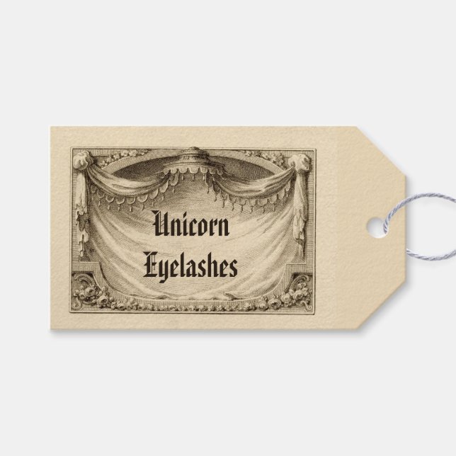 Unicorn Eyelashes Zutaten Etikett für Apotheker Geschenkanhänger (Vorderseite (Horizontal))
