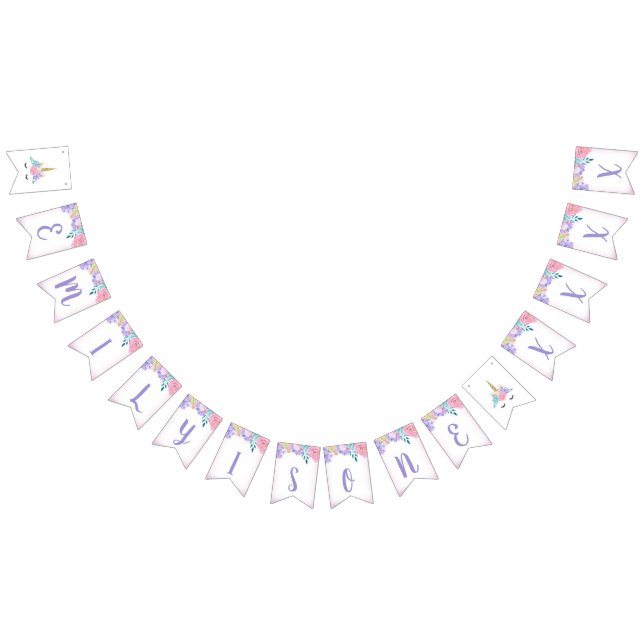 Unicorn Face Birthday Banner Personalisiert (Alle)