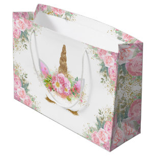 Unicorn Face Girl Baby Shower Große Geschenktüte