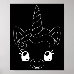 Unicorn Face Halloween Kostüm Kid Unicorn Niedlich Poster