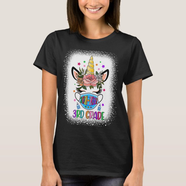 Unicorn Face Mask 3rd Grade Teacher 2021 2022 Zurü T-Shirt (Vorderseite)