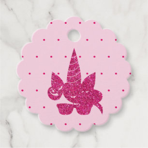 Unicorn Face Pink Glitzer Girly Kids Geschenkanhänger