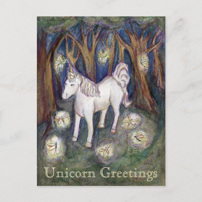 Unicorn Fairy Grußkarten Postkarte (Vorderseite)