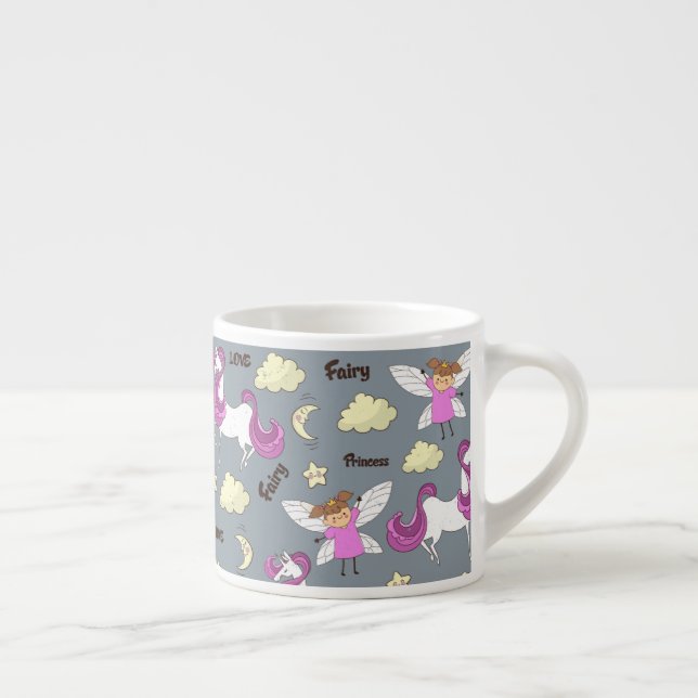 Unicorn Fairy Princess Kid-Size-Tasse Espressotasse (Rechts)