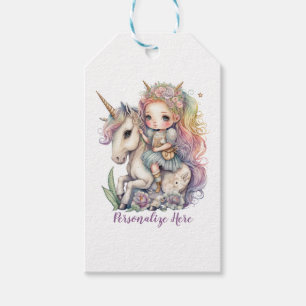 Unicorn Fairy Princess Rainbow Colors Personalisie Geschenkanhänger