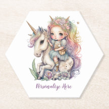 Unicorn Fairy Princess Rainbow Colors Personalisie
