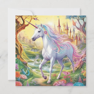 Unicorn Fairyland Mitteilungskarte