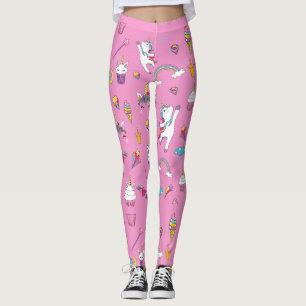 Unicorn Fan Club Muster Rosa Leggings