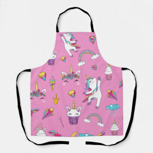 Unicorn Fan Club Muster Rosa Schürze