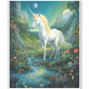 Unicorn Fantasy Art Aufkleber