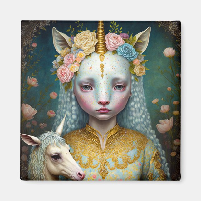 Unicorn Fantasy Art Magnet (Vorne)