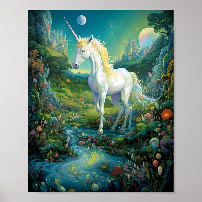 Unicorn Fantasy Art Poster (Vorne)