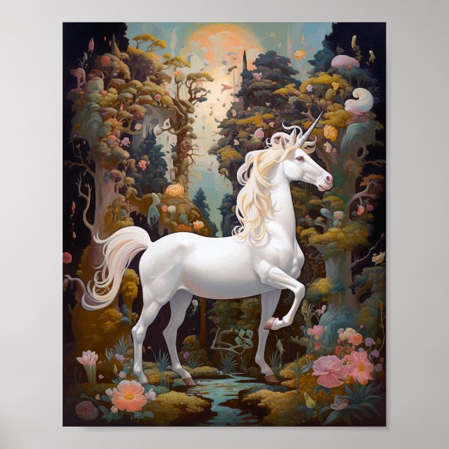Unicorn Fantasy Art Poster (Vorne)
