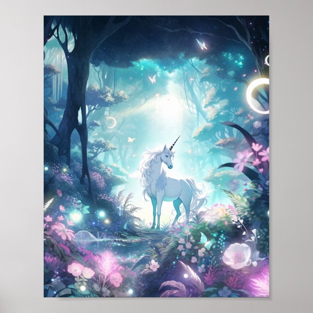 Unicorn Fantasy Art Poster (Vorne)