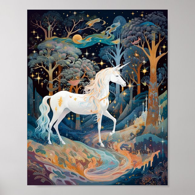 Unicorn Fantasy Art Poster (Vorne)