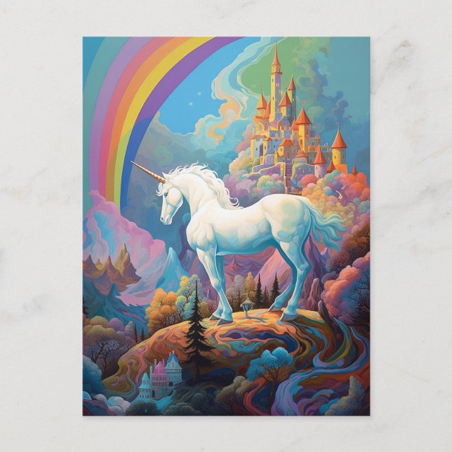 Unicorn Fantasy Art Postkarte (Vorderseite)