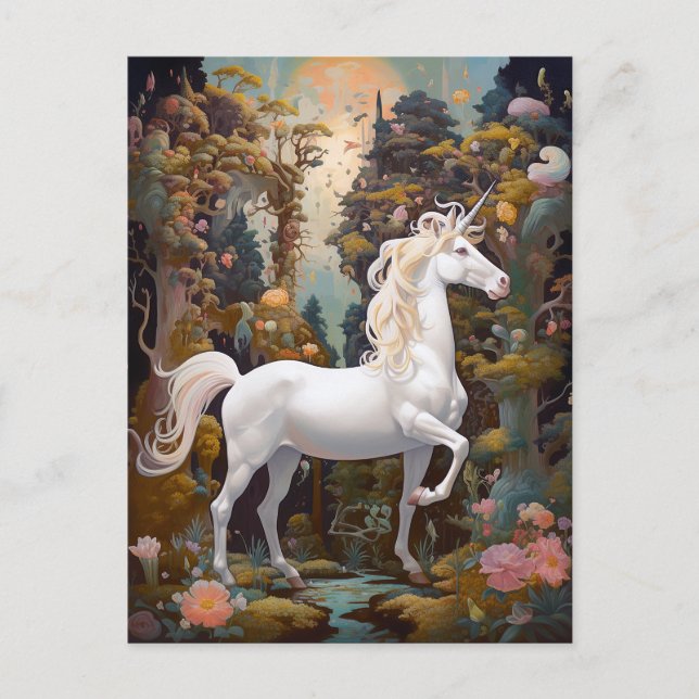 Unicorn Fantasy Art Postkarte (Vorderseite)