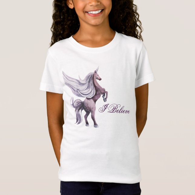 Unicorn Fantasy | Lila Wasserfarbe T-Shirt (Vorderseite)