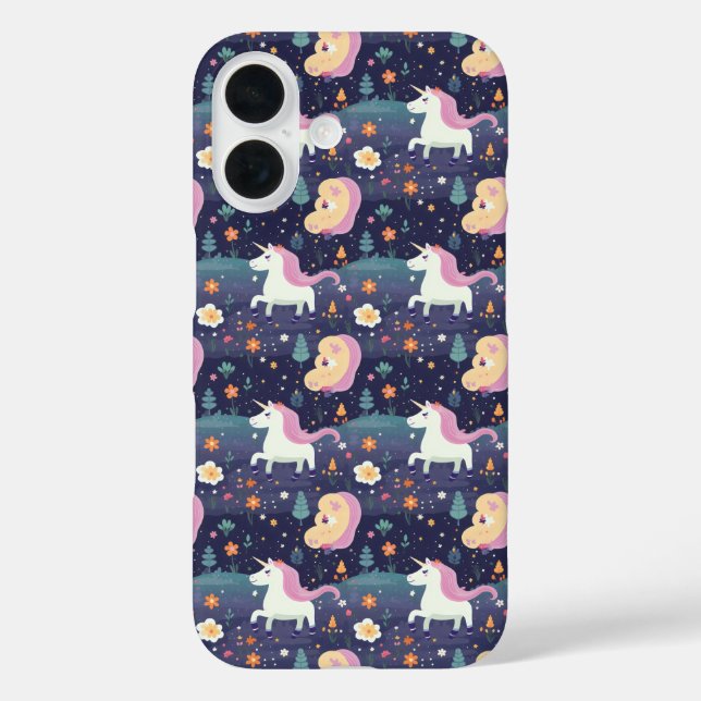 Unicorn Fantasy Pattern Case-Mate iPhone Hülle (Rückseite)