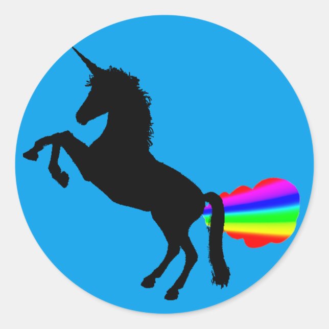 Unicorn Farnbows Aufkleber Türkis (Vorderseite)