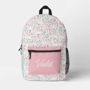 Unicorn Felder Personalisiert mit Name Bedruckter Rucksack