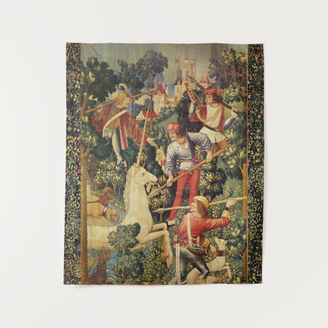 UNICORN FINDET FANTASY-BLUME, FLORALMOTIFS WANDTEPPICH (Vorderseite)