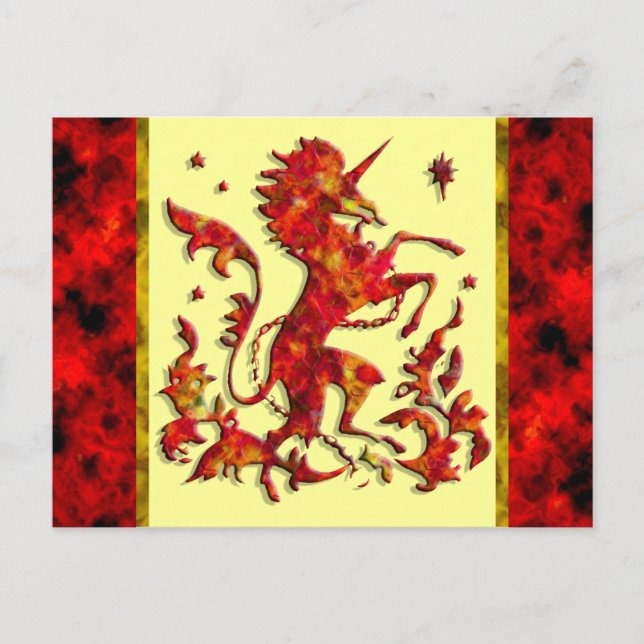 Unicorn Flames Postkarte (Vorderseite)