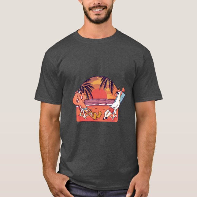 Unicorn Flamingo Beach T-Shirt (Vorderseite)