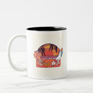Unicorn Flamingo Beach Zweifarbige Tasse
