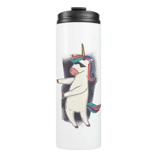 Unicorn Floss Dance Thermosbecher (Vorderseite)