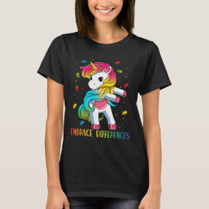 Unicorn Flossen Puzzle Piece Autismus Bewusstsein  T-Shirt