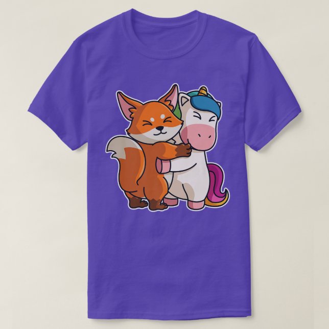 Unicorn & Fo Kawaii Niedlicher Tiere für Frauen Cu T-Shirt (Design vorne)