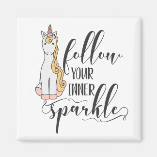 Unicorn Folgen Sie dem Party Ihres inneren Sparkel Magnet