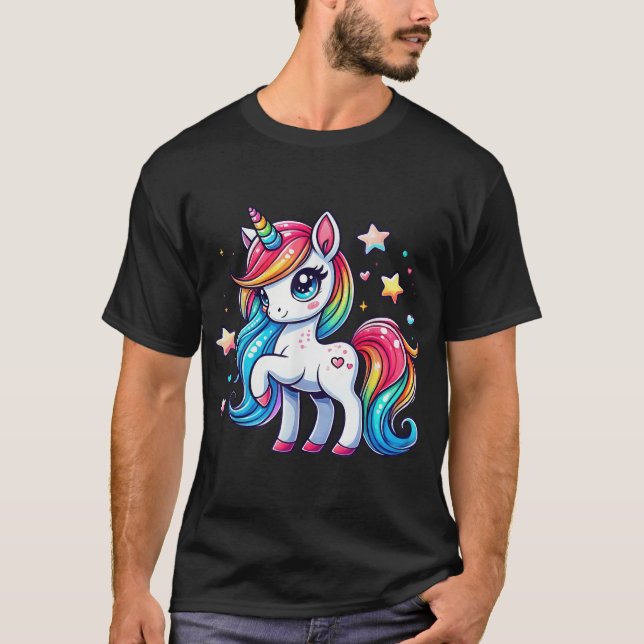Unicorn For Girls Rainbow Magical Unicorn  T-Shirt (Vorderseite)