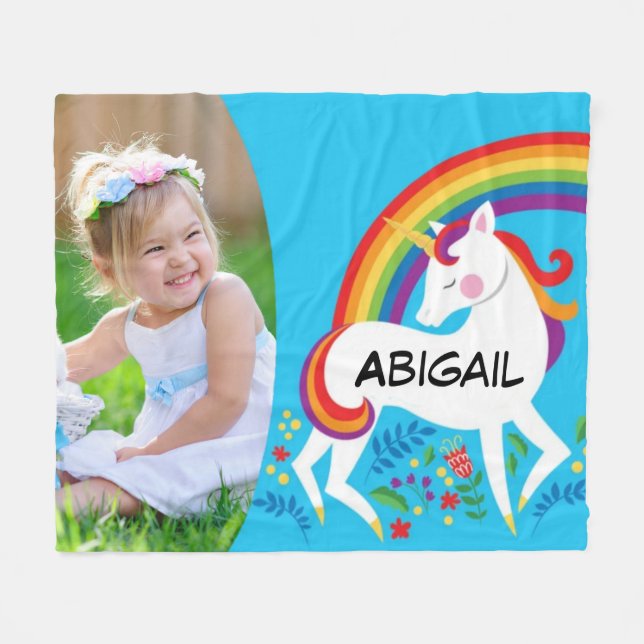 Unicorn Foto Fleece Blanket (Vorderseite (Horizontal))