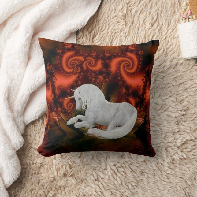 Unicorn Fraktale Fantasy Art Kissen (Decke)