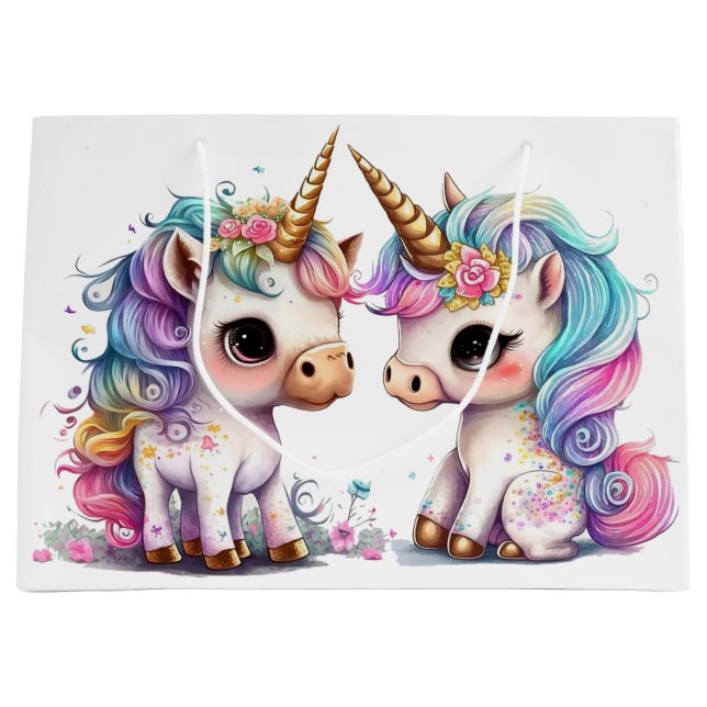 Unicorn Friends Große Geschenktüte (Vorderseite)