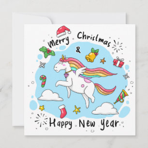 Unicorn Frohe Weihnachten / glückliches Neues Jahr