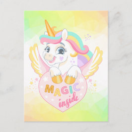 Unicorn Frühjahr magische Einhorn Sommerurlaub Feiertagspostkarte