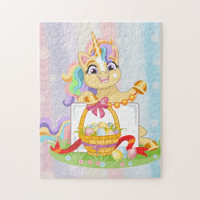 Unicorn Frühjahr magische Einhorn Sommerurlaub Puzzle (Vertikal)