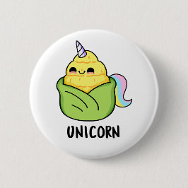 Unicorn Funny Baby Corn Pun Button
